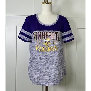 Minnesota Vikings Scoop Neck T-Shirt Women's XL - Purple White Heathered